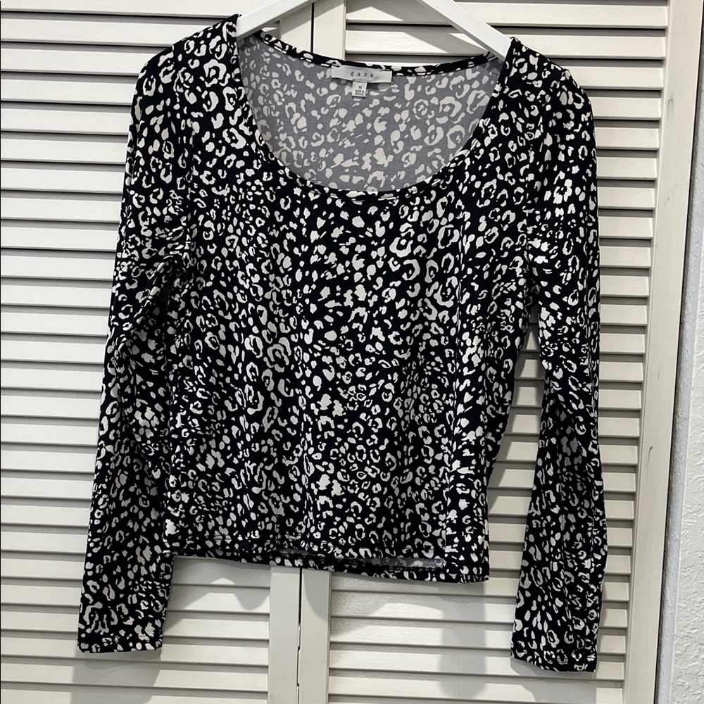 Monochrome Animal Print Top